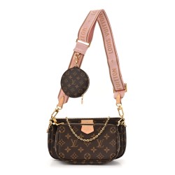 Louis Vuitton Multi Pochette｜Monogram Canvas with Rose Clair Strap｜Crossbody Bag